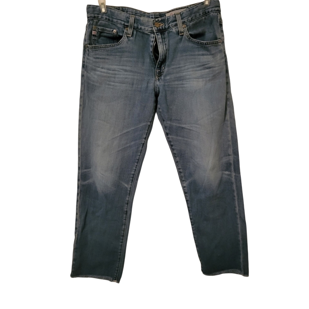 AG Adriano Goldschmeid Raw Hem Crop Jeans Blue sz 29